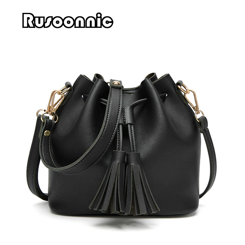 

Women Leather Handbags Bucket Bag Women Tassel Shoulder Bag Messenger Bags Handbag sac a main bolsa feminina