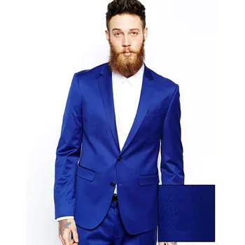 

Royal Bule Hot Sale Notch Lapel Tuxedos Fashion Custume Made Men Suits (JacketPantTie) Latest Design Terno Masculino Blazer Men