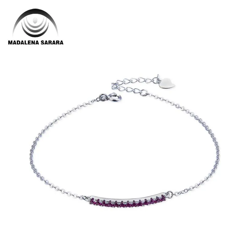 

MADALENA SARARA AAAA Zircon Inlaid S925 Drilled Chain Girl's Bracelet Sterling Silver Linked Bracelet Two Options