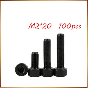 

100pcs/Lot Metric Thread DIN912 M2*20 mm Black Grade 12.9 Alloy Steel Hex Socket Head Cap Screw Boltsstainless bolts,nails