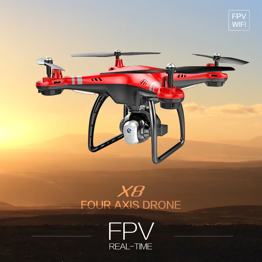 

X8 RC Drone with 200W 720P WIFI FPV Adjustable Camera Selfie RC Quadcopter Altitude Hold One Key Return RC Helicopter