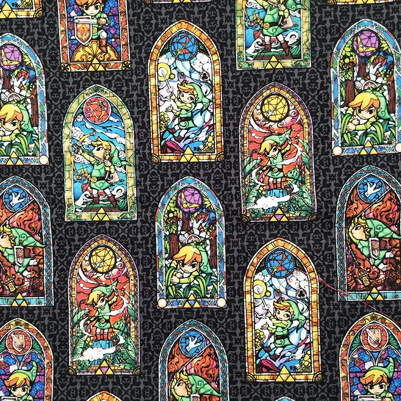 

Wide 110cm Cool Cartoon Brave Boy Hero Fabric Dk Grey Bottom Cotton Fabric Sewing Home Cloth Patchwork DIY Children Clothing