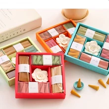 Медитация Релаксация благовония палочки 4 вида аромата плюс Роза гипсовая подставка подарочная упаковка, гибридный аромат сандалового дерева