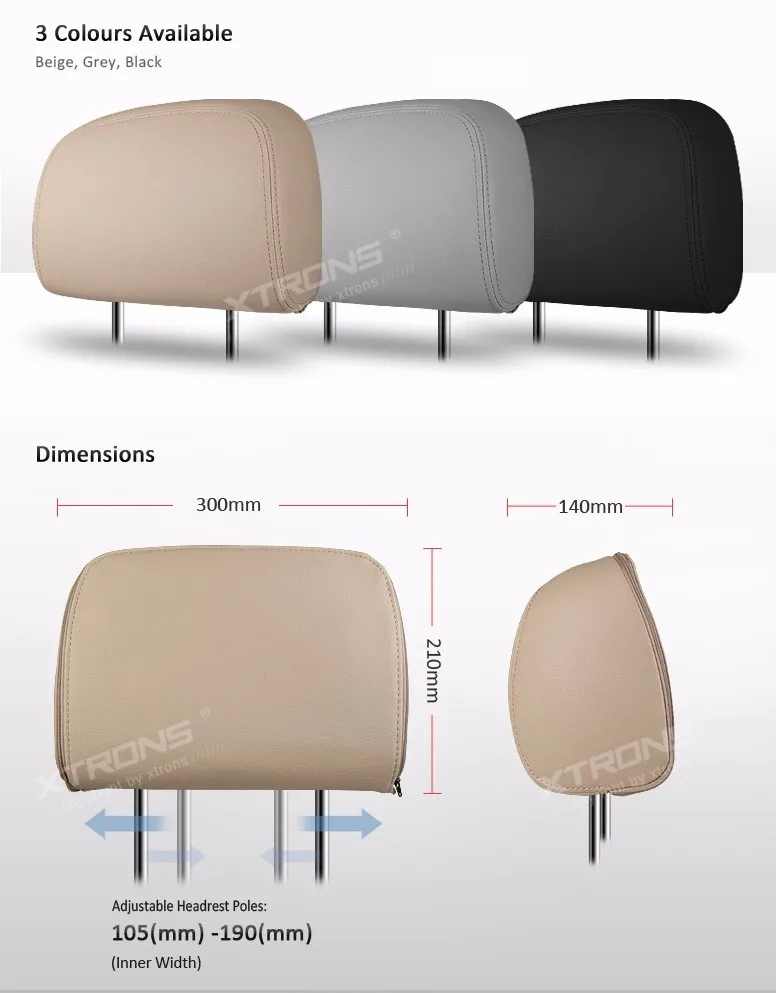 Top 2x9" Car Headrest DVD with HDMI Port Headrest Car Monitor with DVD IR& FM Transmitter Beige Color (Black & Grey Optional) 8 Top 2x9" Car Headrest DVD with HDMI Port Headrest Car Monitor with DVD IR& FM Transmitter Beige Color (Black & Grey Optional) 8