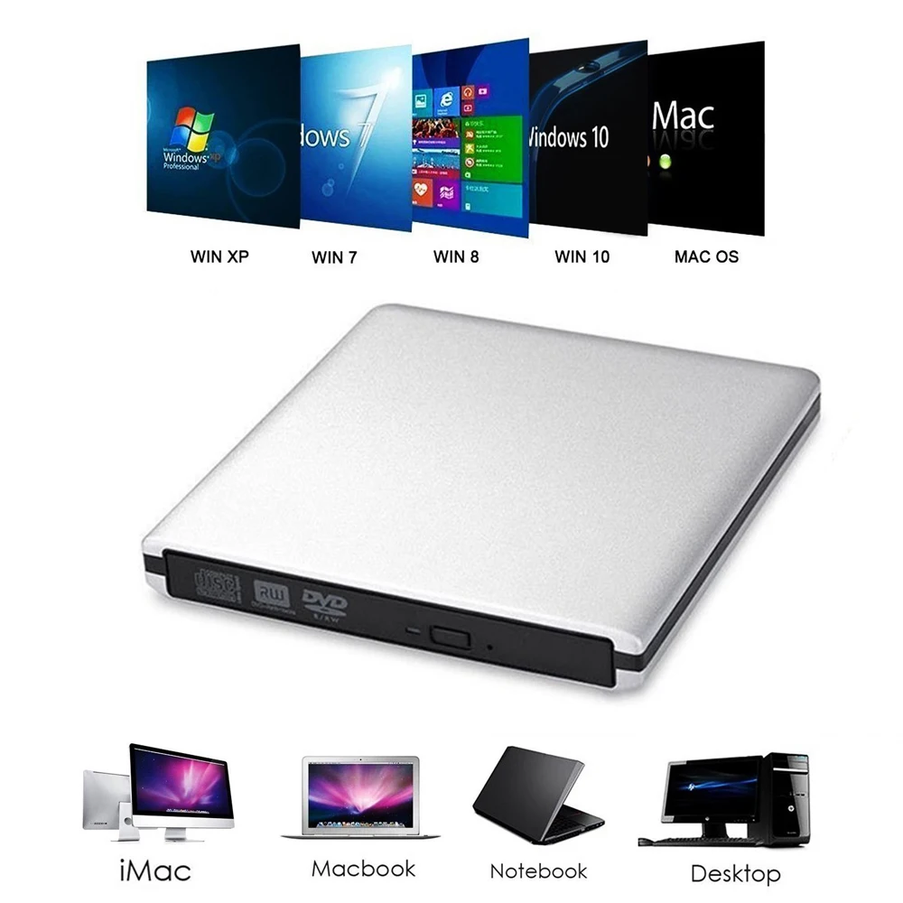 Для Samsung Asus Dell HP ультрабук USB 3 0 внешний DVD проигрыватель 8x ROM Combo Reader 24x тонкий