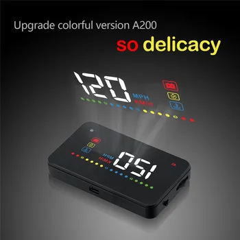 

RMLKS A200 3.5Inch Car Universal Head Up Display Speedometer OBD2 Temperature Water Projection On The Windshield For Car HUD
