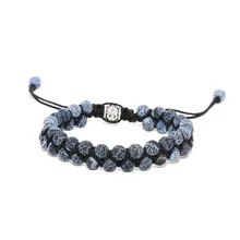 6 мм естественный ветер fossil Плетеный веревка браслет с сплава бусины горячие стиль для мужчин и женщин любителей универсальный заказ