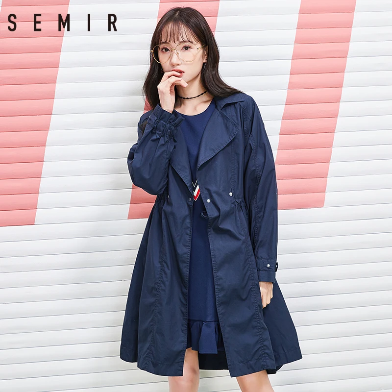 SEMIR плащ Пыльник в британском стиле Женский Тренч модные тонкие однотонные