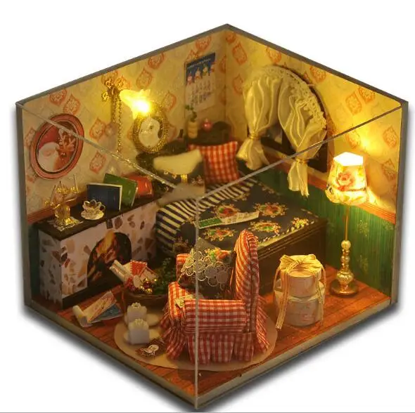 

Handmade Led Light Doll House Furniture Miniatura Diy Doll Houses Miniature Dollhouse Wooden Toys For Children Grownups Gift