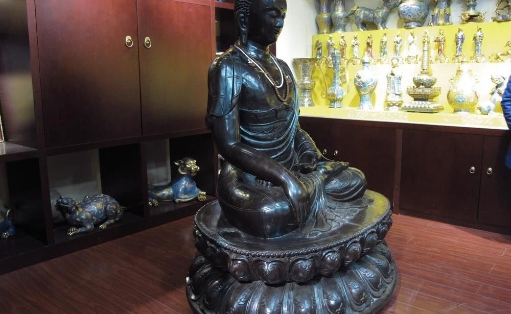 Тибет Буддизм Старый Чистая Бронза Медь Татхагата Шакьямуни Будда Амитабха Статуя