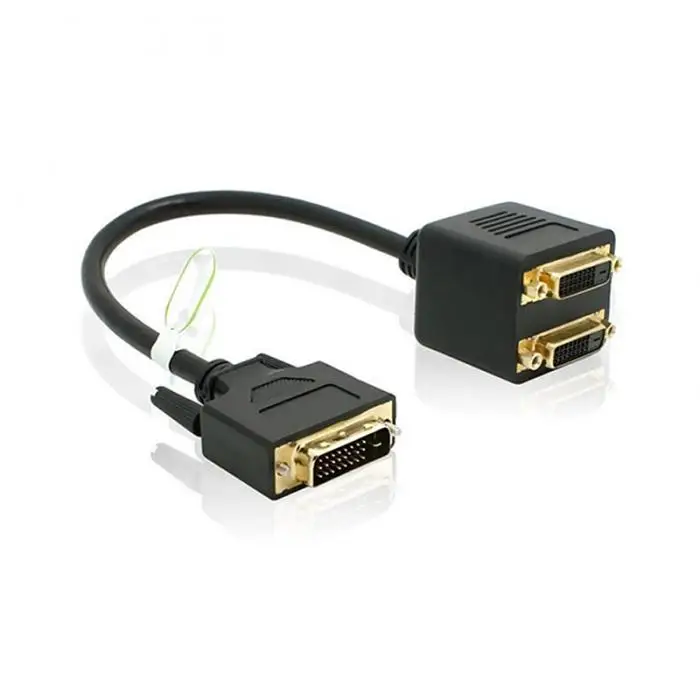 Adaptor DVI-D Male to Dual 2 DVI-I Female Video Y Splitter Cable Adapter JFlyer