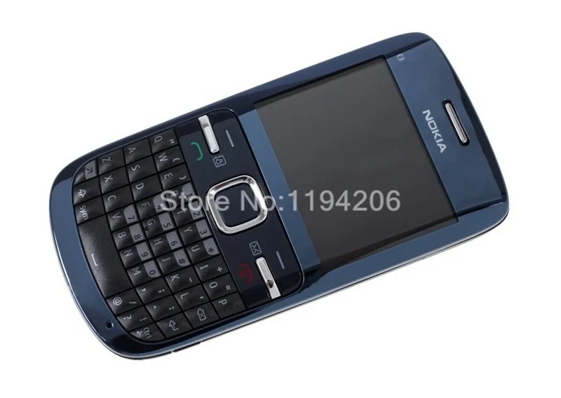 Refurbished nokia c3-00 WIFI 2MP bluetooth camera Jave unlocked phone blue 1