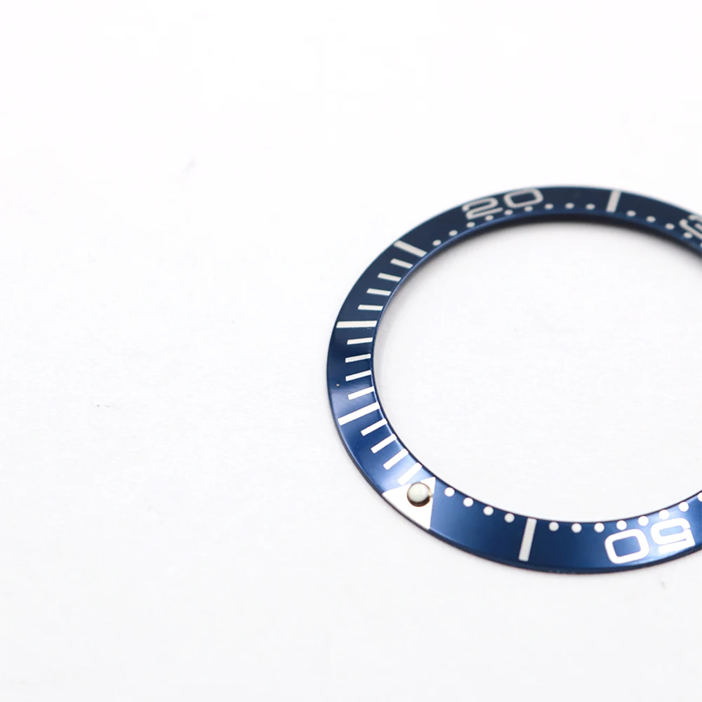 CARLYWET высокое качество алюминий синий с белым письма Часы Ободок вставки для Seamaster Профессиональный