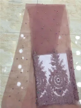 

New coming African net lace fabric French mesh lace cloth for party dress PNZ659(5yards/lot) many color