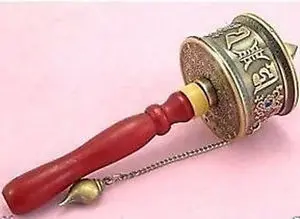 

Tribe Tibet Silver Tibet Buddhism Prayer Wheel Vintage statue copper Tibetan Decoration 100% real Tibetan Silver Brass