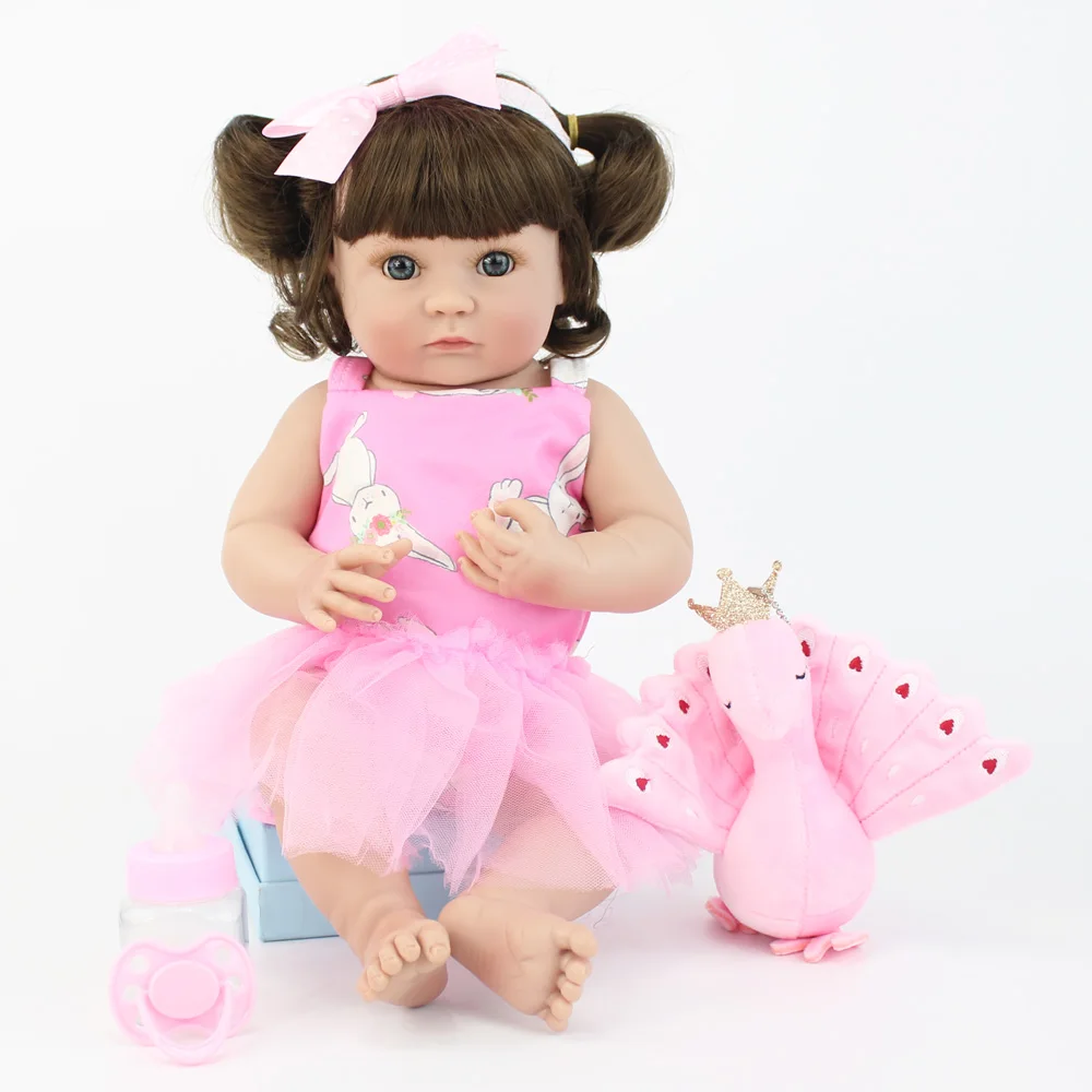 40 см полный корпус мягкий силиконовый винил Reborn Baby Doll игрушка 15 дюймов принцесса мини девочка младенцы кукла подарок на день рождения игровой дом Купание игрушка