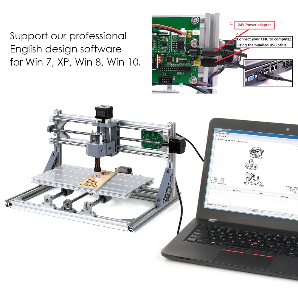 DIY ЧПУ комплект 2-в-1 мини гравировки GRBL Управление 3 оси для PCB ПВХ Пластик акриловые Резьба по дереву фрезерные гравировка