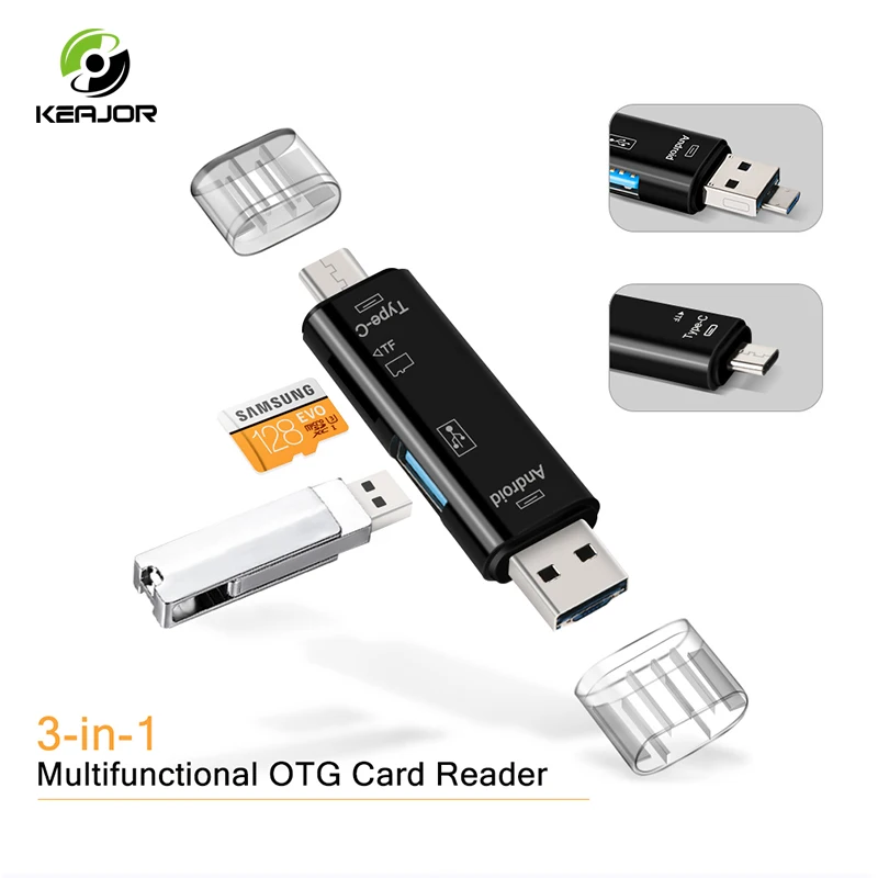 3 в 1 устройство для чтения карт памяти USB OTG Micro Card Reader 2 0 Android Phone Tablet PC Type C