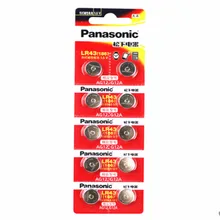 10 X PANASONIC AG12 LR43 186 0% Hg для часов игрушки 1,5 В щелочные батареи для калькулятора 0% Hg