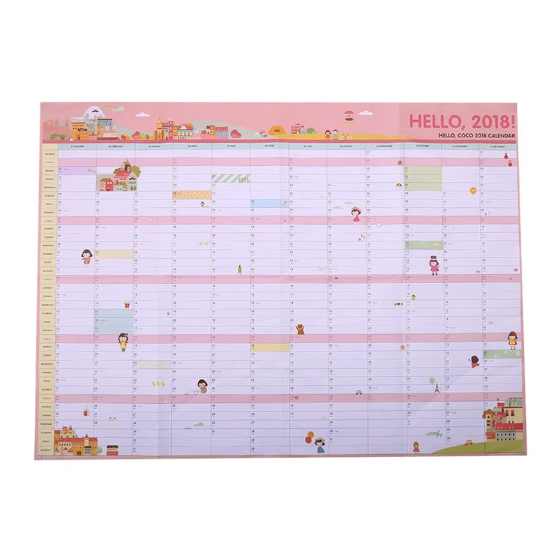 

1 PCS Korea Cute Cartoon Wall Calendar 365 Calendar Creative Plan Paper 60 * 43cm