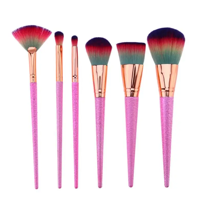 

6pcs Gradient Color Makeup Brushes Frosted Handle Eyebrow Eyelash Foundation Powder Brush Pincel Maquiagem Make up Brushes Set