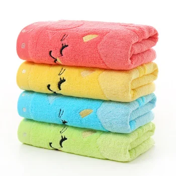 

Musical Notes Small Towel Bamboo Fiber Music Cat Soft Towel Children's Jacquard Embroidered Wool