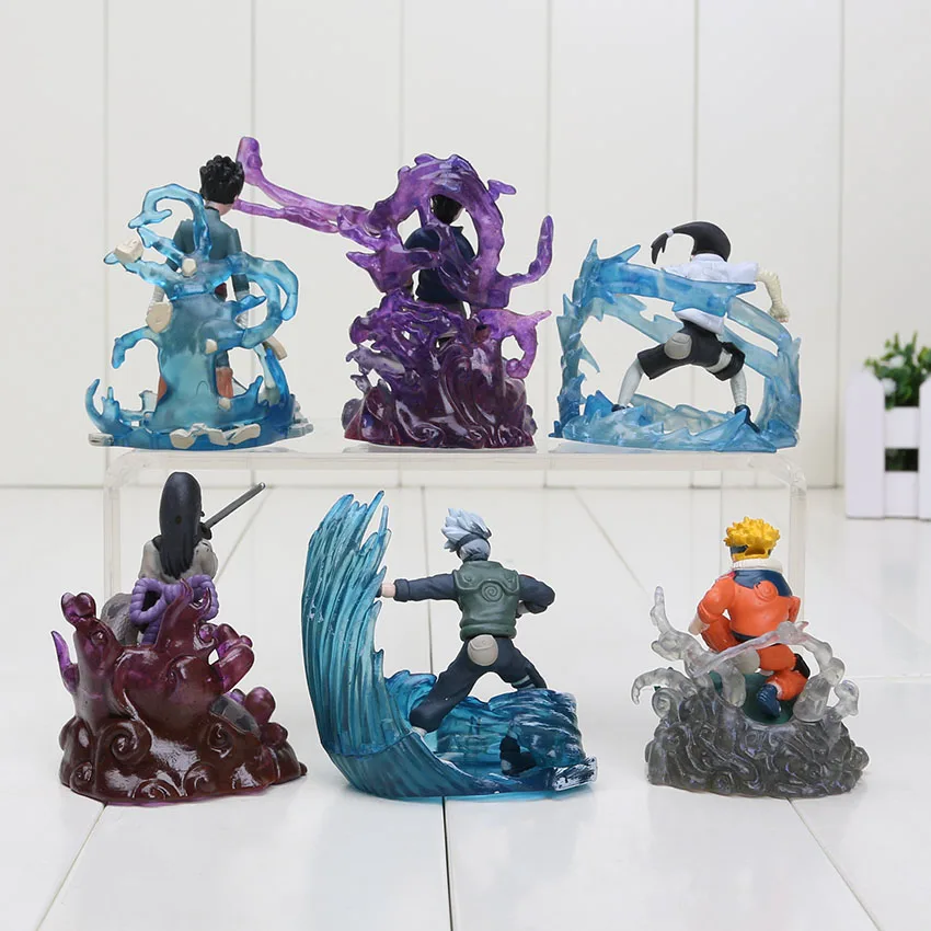 Экшн фигурки из Наруто 6 шт./компл. Sasuke Orochimaru Kakashi Itachi Neji Jiraiya ПВХ игрушечные модели