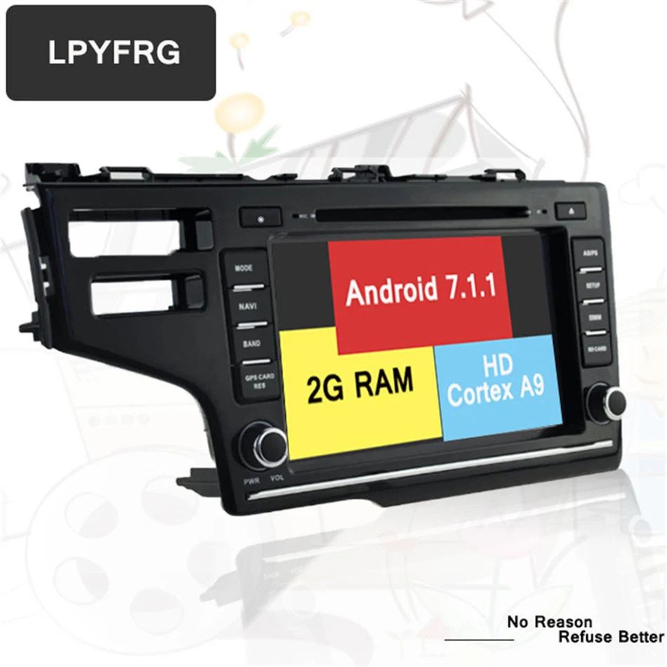  2 holes RAM 2GB Quad Android 7.1 DAB 4G WiFi USB Bluetooth Car DVD Player Radio Stereo For Honda Ne