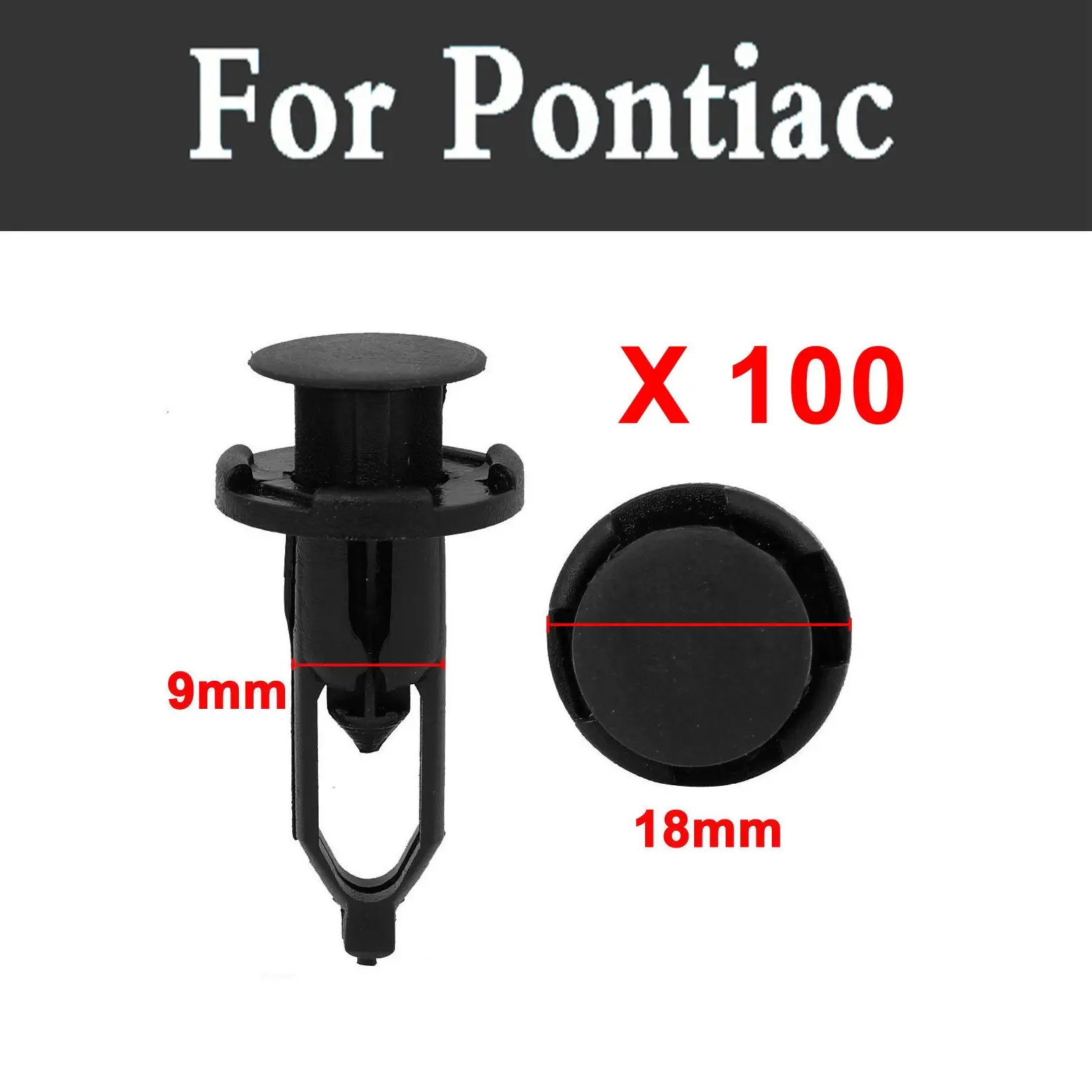 New Auto 100Pcs Black Plastic Rivets Retainer Clip Car Styling Bumper