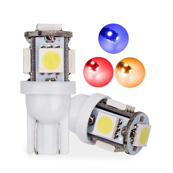 

Car Styling Auto T10 5 LED 1W 5050 W5W Wedge Door Parking Bulb Light Car 5W5 LED Dome Festoon C5W C10W License Plate Light