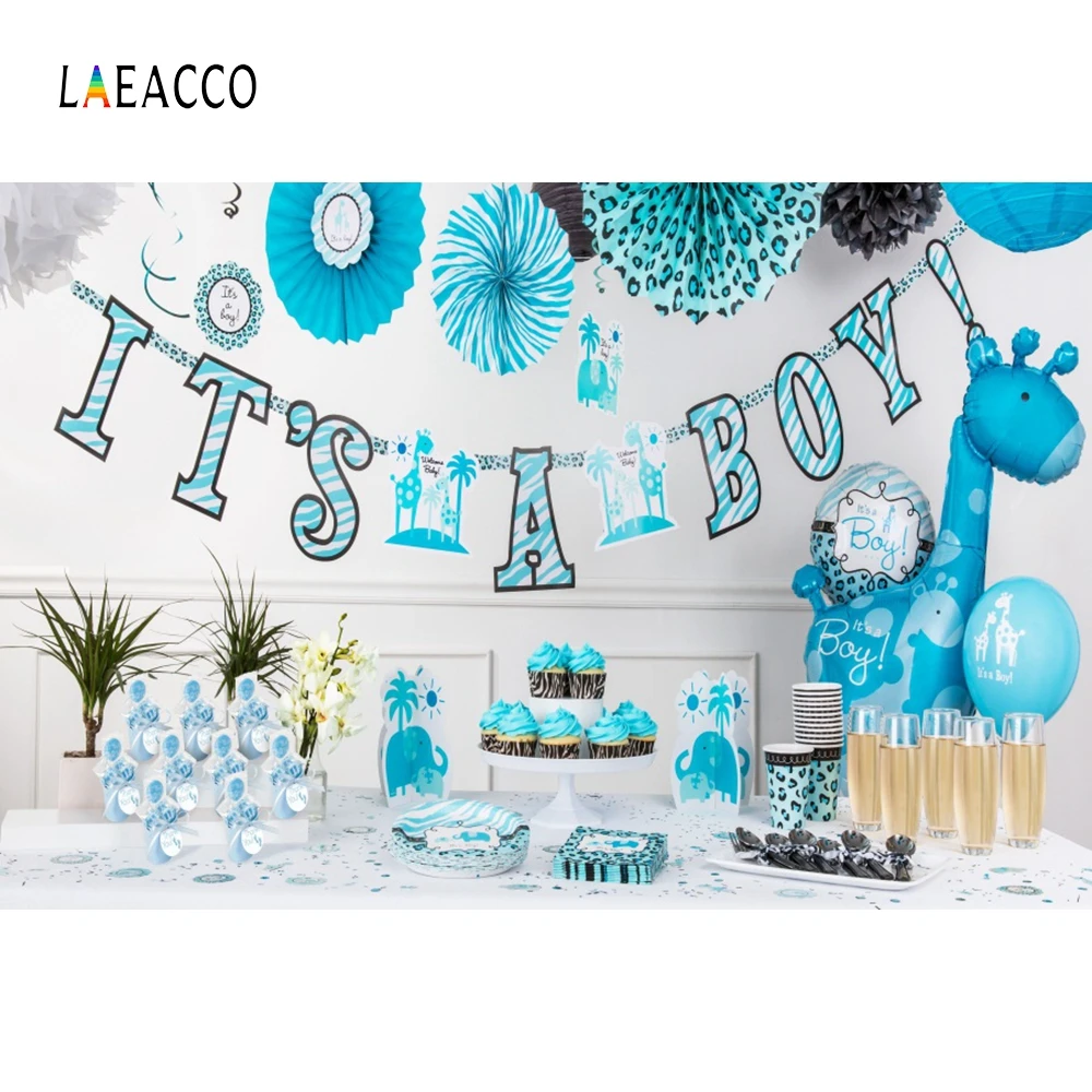 

Laeacco Boy Girl Baby Birthday Photo Background Balloons Cake Interior Scene Customized Photophone Photography Studio Backdrops