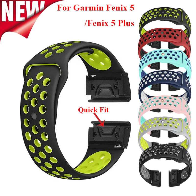 

HeroIand 22mm Quick Easy Fit Silicone Sweatproof Watch Band Strap for Garmin Fenix 5/5 Plus/Forerunner 935/Approach S60/Quatix 5