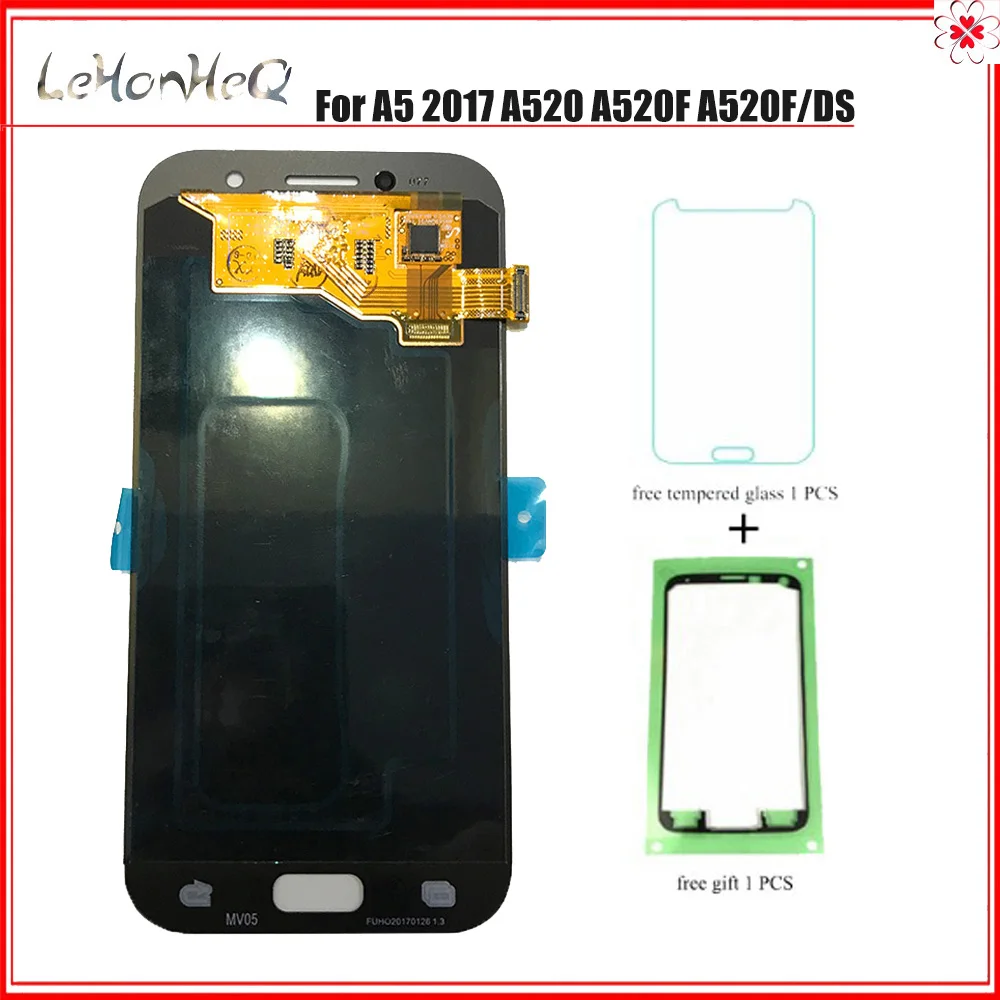 

TEST LCD For Samsung Galaxy A5 A520 A520K A520F A520L LCD Display Touch Screen Digitizer Assembly For samsung A5 A520 AMOLED LCD