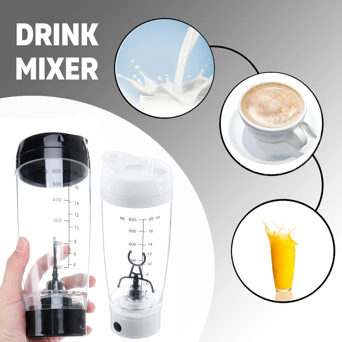 

Portable USB Rechargeable Electric Automatic Coffee Juice Protein Milk Mixer Cup Shaker Blender for Home Travel Use