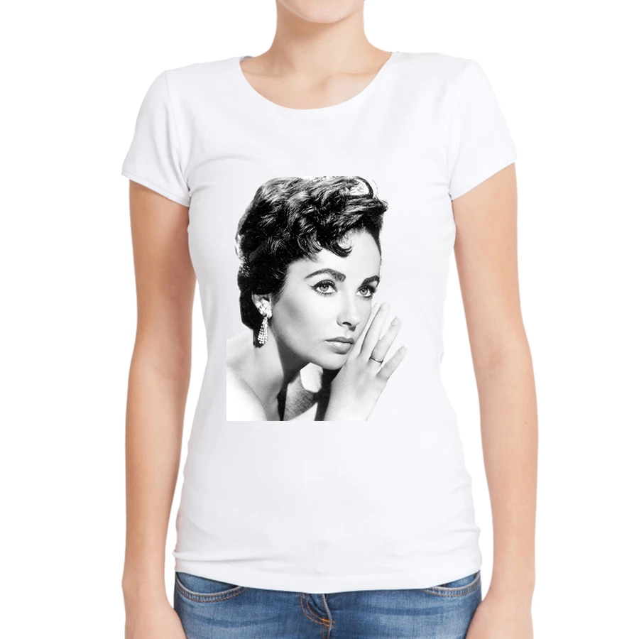 

Elizabeth Taylor Printed T Shirt Women Summer Short Sleeve T-shirt Girls Casual Tops Casual Hipster Tee Tshirt F98