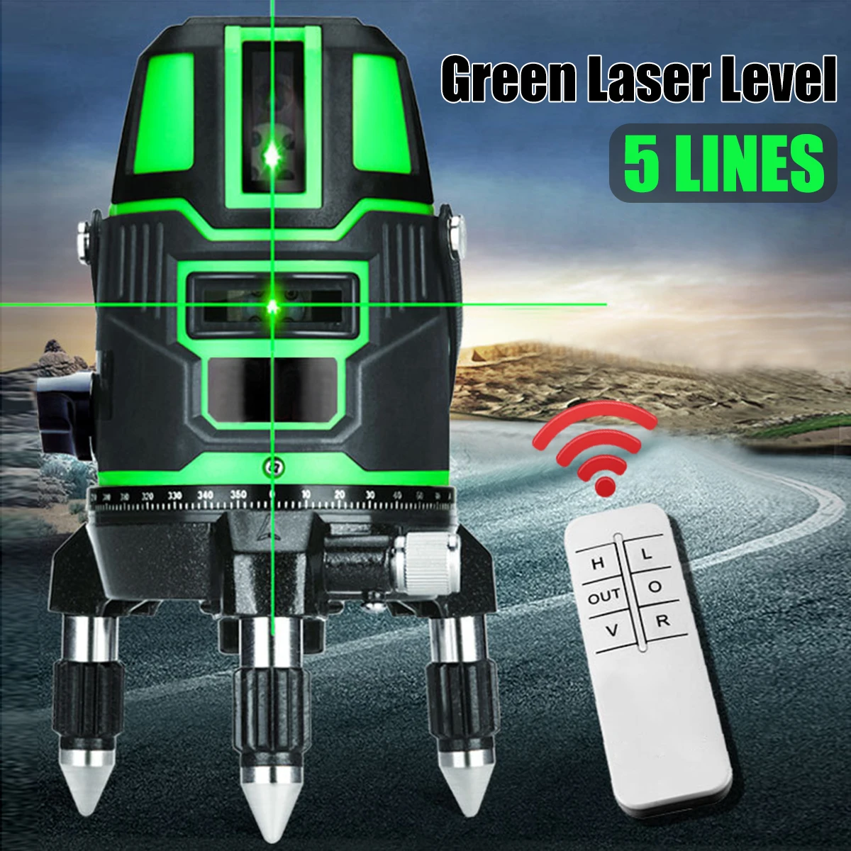 

5 Line 6 Point 635nm Green Laser Level Meter 360 Degree Laser Level With Outdoor Mode Tilt Mode Self Leveling