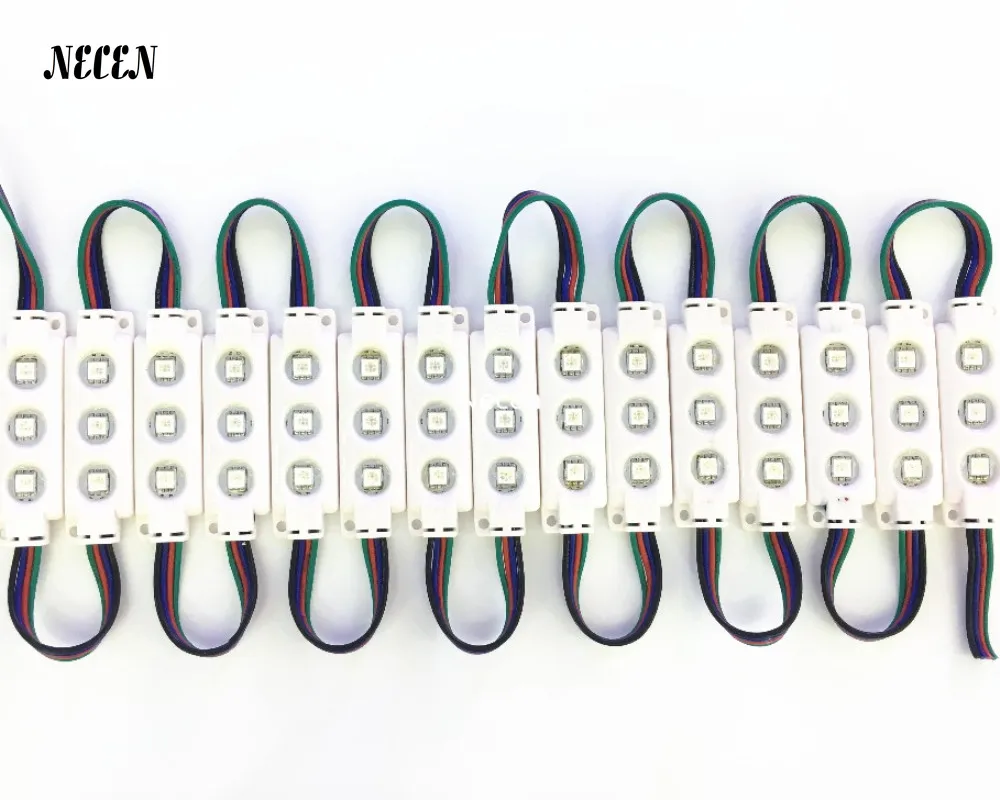 Necen 3 светодиода/ПК 20 шт./лот 12 В светодиодный модуль Pixel lights 5050 SMD светодиодное