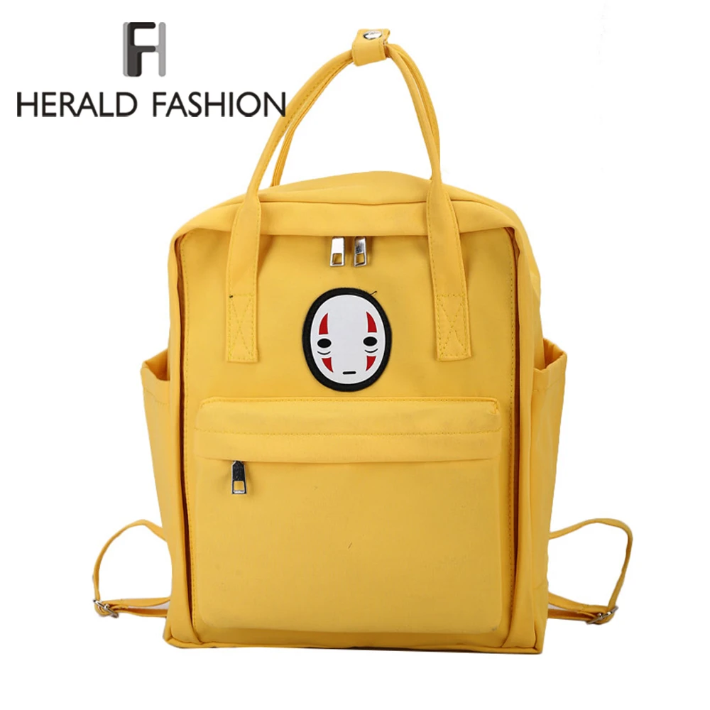 

Herald Fashion Women Backpack Casual Student Bag for School Teenagers Girl Ladies Canvas Fabric Backpack Female Bookbag Mochila