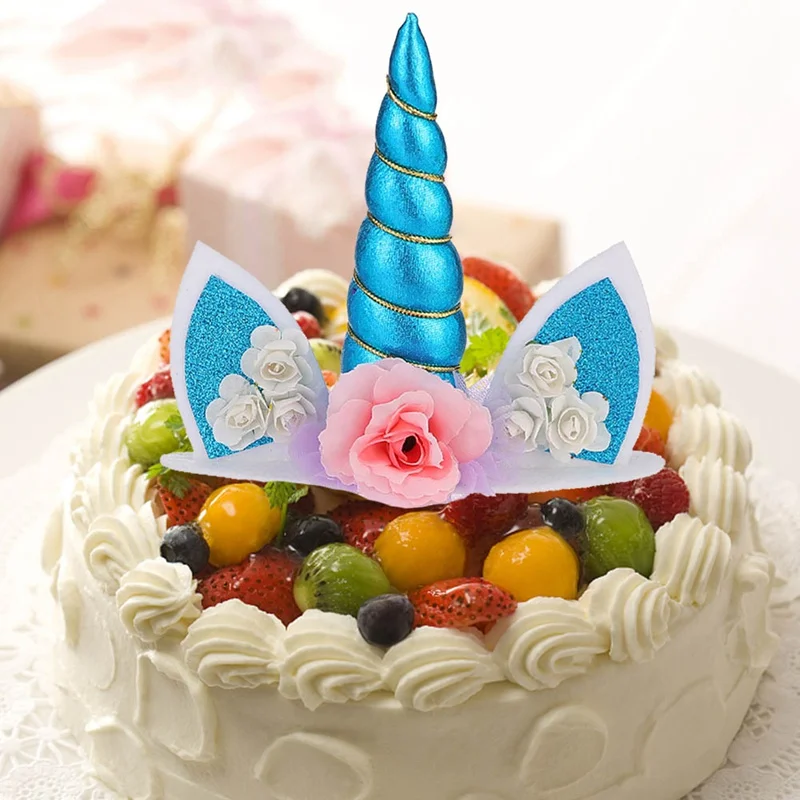 Единорог рога торт Топпер Декор Хеллоуин вечеринка в честь Дня Рождения события поставки дети украшение для торта ко дню рождения подарок