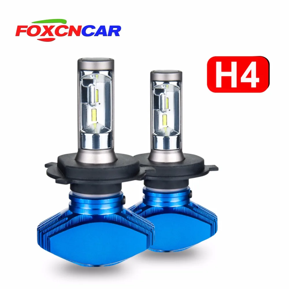 Foxcncar H4 Противотуманные фары с радиатором светодиодный лампы для передних фар никакого шума H7 H11 CSP(Подол короче спереди и длиннее сзади) ЛУЧ H1 H3 9005 9006 8000lm открытый ампулы 6500 K 12 V 24 V