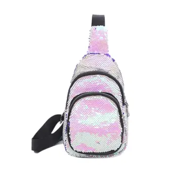 

Outdoor Fashion Women Zipper Glitter Sequined Crossbody Chest Bag Shoulder Pouch