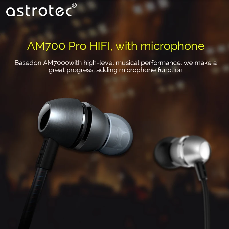 Astrotec AM700M Оригинальный стерео наушники с микрофоном 3 5 мм для смартфонов