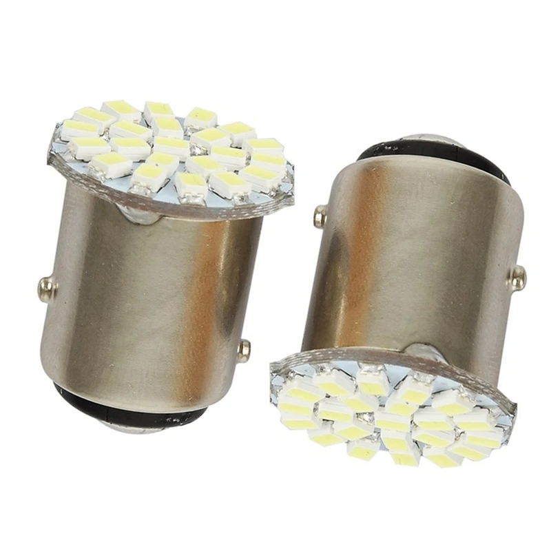 

12V 1157 22 SMD LED Bulbs For Car Brake Light Stop Light Tail Light Reverse Lamp White 2-pack
