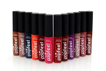 

Popfeel Brand Makeup Waterproof batom Tint Lip Gloss Red Brown Nude Long Lasting Hot Popfeel Brand Liquid Matte Makeup Lipstick