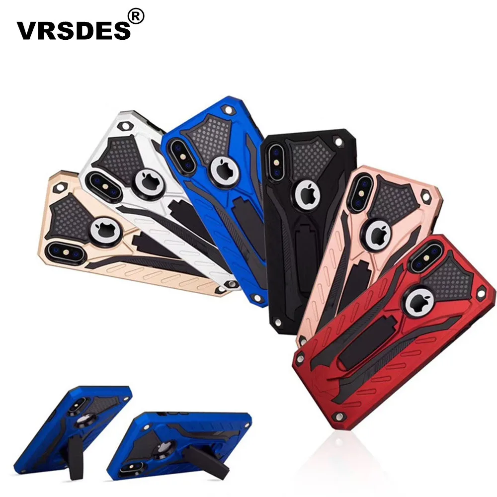 

VRSDES for Shockproof Kickstand Case For iPhone X 7 8 Plus XS XR XS MAX 6S 5S Armor Cover For iPhone 6 6s 5 5s SE 8 7plus