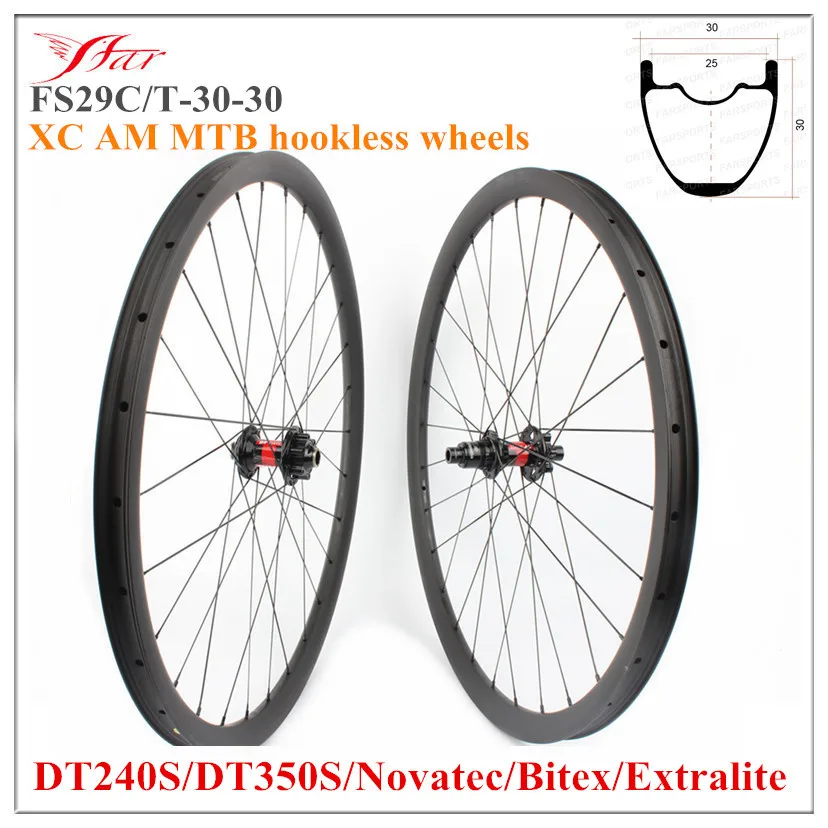 FS29C/T-30-30 29er MTB карбоновые Колеса 29 дюймов безhookless clincher 30W* 30D MTB велосипедные колеса 28H Farsports бескамерные карбоновые колеса