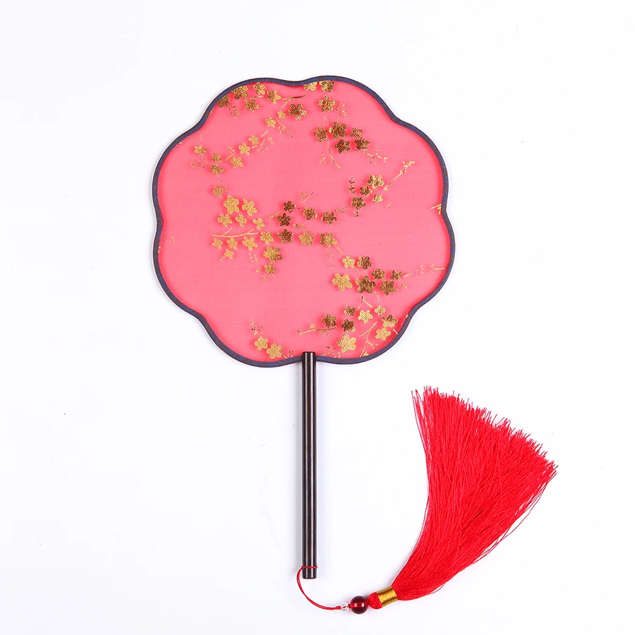 

Summer Vintage Chinese Embroidery Round Fans Flower Floral Wedding Party Royal Design Silk Decoration Fans