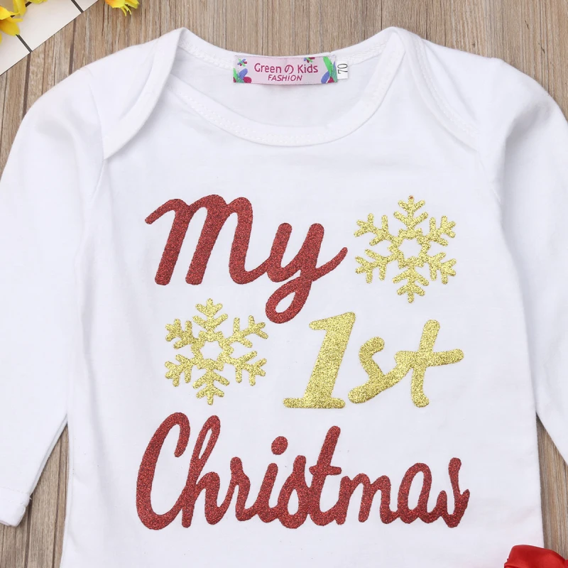 My 1st Christmas/топы для новорожденных девочек, комбинезон, юбка-пачка, платье, комплекты одежды