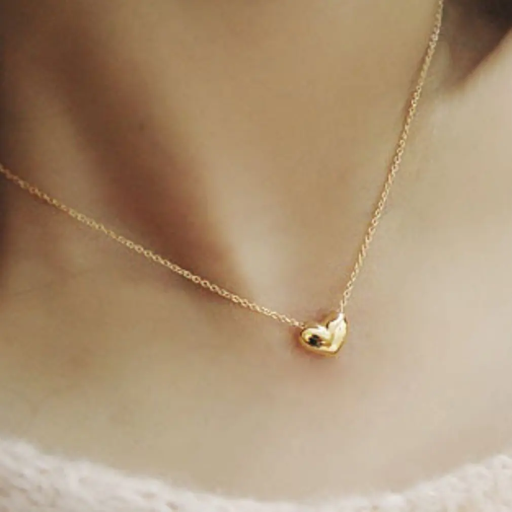 Золотая цепочка-чокер колье в форме сердца подвеска-Ожерелье Длинная цепочка нежное модное колье ожерелье ювелирные изделия подарок для женщин Подарки