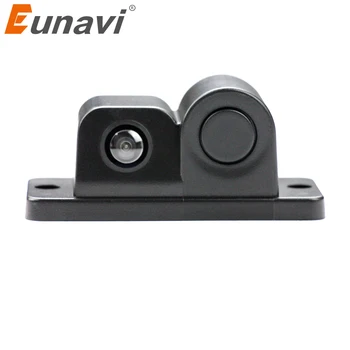 

Eunavi 2 in 1 Car Parking Sensors Rear View Backup Camera Universal High Clear Night Vision Reversing Radar